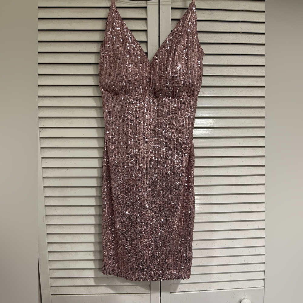 Emerald Sundae Sequin Mini Dress in Pink